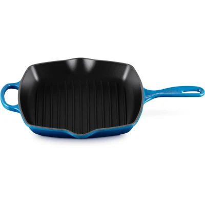Immagine di Le Creuset Griddle Pan Signature Azure 26 x cm enamelled non stick coating