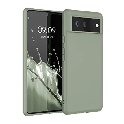 Immagine di kwmobile Custodia Compatibile con Google Pixel 6 Cover Back Case per Smartphone in Silicone TPU Protezione Gommata verde grigio
