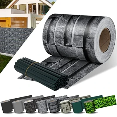 Immagine di KESSER® Strisce per la Privacy in PVC Stuoie a Doppia Asta Recinzione Opaca Resistente alle intemperie e al Vento Schermo Giardino, Ardesia Antracite, 70 m