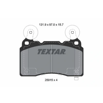 Immagine di TEXTAR 2591501 Kit pastiglie freno con segnalatore acustico usura CHEVROLET: Camaro V Coupe, VI Coupe