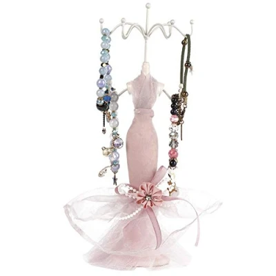 Immagine di TMISHION Display Gioielli modello Donna Vestito Scarpe con Tacchi Alti Orecchino Collana Anello Supporto Stand Principessa (Piccolo modello)