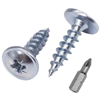 Immagine di SKIR&#039;CO 100 viti in acciaio zincato 4,5 x 16 mm argento legno metallo, testa wafer, Pozidriv, autofilettanti
