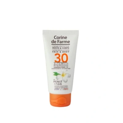 Immagine di Corine de Farme Crema protettiva viso e corpo SPF30 Alta protezione UVA UVB con Monoï di Tahiti Resistente all&#039;acqua Made in France 50 ml