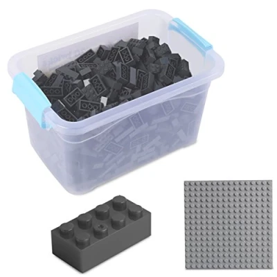 Immagine di Katara 1827 Set 520 Mattoncini 4x2 Base Scatola Compatibile Lego, Sluban, Papimax, Q Bricks Grigio
