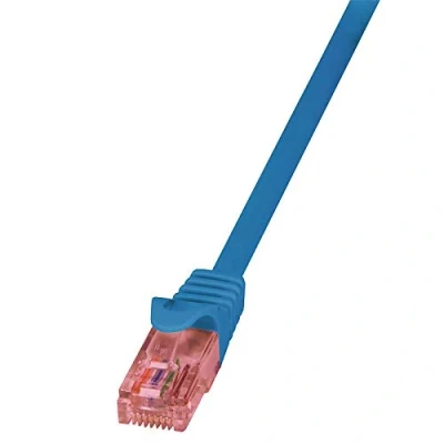 Immagine di LogiLink CQ2036U RJ45 cavo di rete, patch CAT 6 U/UTP 1.00 m Blu Ritardante fiamma, con protezione 1 pz.