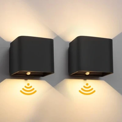 Immagine di Birnetek® 2 Pezzi Lampade da Parete per Interni, Applique con Rilevatore di Movimento, USB Ricaricabile Interno, 3000K Bianco Caldo Lampada Comodino, Scale, Corridoio