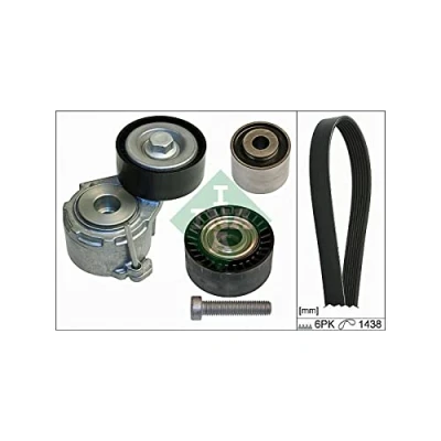 Immagine di INA 529 0107 10 Kit cinghie Poly V Controllare corsa libera generatore ed ev. sostituire PEUGEOT: 206 Hatchback, Expert I Van, 306 Hatchback