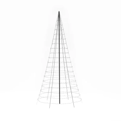 Immagine di Twinkly Light Tree Albero di Natale a Pennone per Interni ed Esterni Pre Illuminato con 750 LED RGB + Bianco Caldo controllato da App Nero, 4m