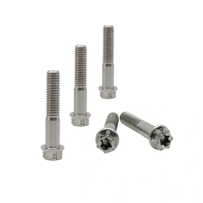Immagine di RISON Titanium Viti in Titanio M6x1.0x22mm, 5 Pezzi a Flangia Torx, Bulloni Testa Esagonali, Fissaggio con Rondella Filettate GR5 per Moto, Bicicletta, Auto