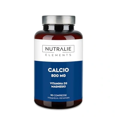 Immagine di Calcio + Vitamina D3 Magnesio Alto Dosaggio per Ossa 800mg Integratore Carbonato di Calcium Complex 90 Compresse Nutralie
