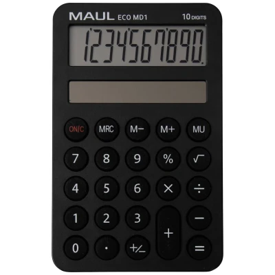 Immagine di Maul ECO MD 1 Calcolatrice tascabile Nero Display (cifre): 10 A energia solare (L x P) 76 120 13 mm