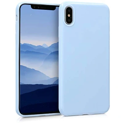 Immagine di kwmobile Custodia Compatibile con Apple iPhone XS Max Cover Back Case per Smartphone in Silicone TPU Protezione Gommata blu chiaro matt