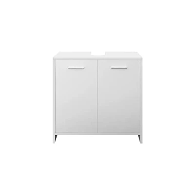 Immagine di ML Design Mobile Base per Lavabo Il Bagno Bianco 58x60x33cm Armadio Salvaspazio Lavandino con 2 Porte Ampio Spazio di Stoccaggio Mobiletto Pratico in Truciolato MDF Facile da Montare e Pulire