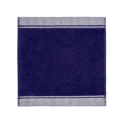 Immagine di Möve Brooklyn Asciugamano con bordo a spina di pesce, 30 x cm, 85% cotone, 10% viscosa, 5% lino, colore: Mare profondo