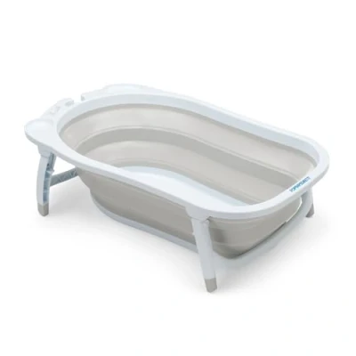 Immagine di Foppapedretti Vaschetta da bagno Pieghevole Soffietto, Morbida, Comoda e Pratica, per bambini dalla nascita fino a 15 kg, Greige
