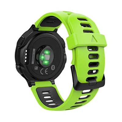 Immagine di MoKo Cinturino Compatibile con Forerunner 735XT/220/230/235/235 Lite/620/630/Approach S20/S6/S5, Morbido Braccialetto di Ricambio in Silicone Verde e nero