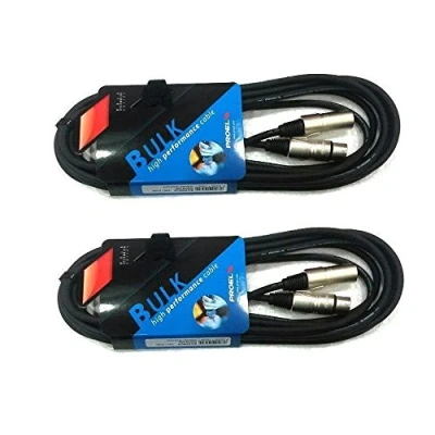 Immagine di PROEL BULK250LU5 coppia cavi audio professionali bilanciati xlr maschio femmina, 5 metri, Nero (BULK250LU5 5mt 2 Unità)
