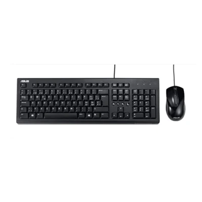 Immagine di Asus U2000 Set tastiera e mouse ottico (formato tedesco, QWERTZ, a 3 pulsanti) nero