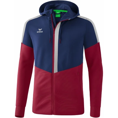Immagine di Erima Squad Giacca da Allenamento con Cappuccio, Uomo, Multicolore (New Navy/Bordeaux/Silver Grey), XL