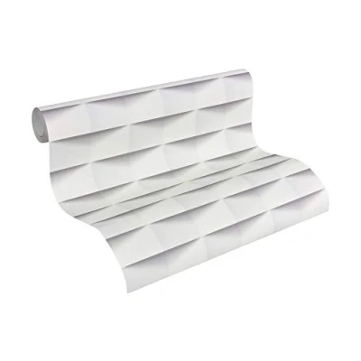 Immagine di A.S. Création Carta da parati Authentic Walls effetto 3D, 10,05 m x 0,53 m, grigio e bianco 302481