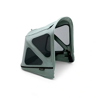 Immagine di Bugaboo Donkey Cappottina Breezy, Estensibile per una maggiore copertura e Protezione Solare ottimale, Resistente all&#039;Acqua, Compatibile Con Tutti i Passeggini Donkey, Pine Green