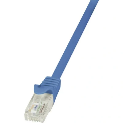 Immagine di LogiLink CP2066U RJ45 cavo di rete, patch CAT 6 U/UTP 3.00 m Blu con protezione 1 pz.