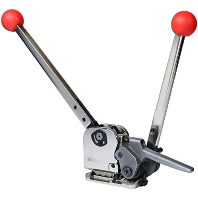 Immagine di U.S. SOLID Reggiatrice per imballaggi in acciaio, fascetta manuale metallo, larghezze di 13 mm, 16 mm e 19 strumenti combinazione senza tenuta
