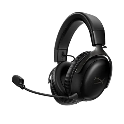 Immagine di HyperX Cloud III Wireless, Cuffie da Gaming Senza Filo, Connessione a 2,4 GHz, Telaio in Alluminio, Cuscinetti Memory Foam Rivestiti Similpelle, Comandi sul Padiglione, Autonomia 30 Ore, Nero