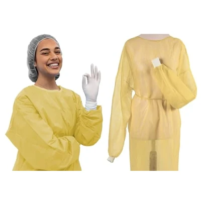 Immagine di tessuto non Kittel Giallo con polsini Extra 100 (10 x 10) pezzi circa 125 145 cm protezione una volta USA E GETTA Tiga Easy Verde in