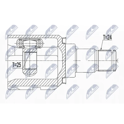 Immagine di NTY NPW TY 156 Kit Giunto Omocinetico Assale anteriore Sx TOYOTA: Auris Station Wagon, Hatchback