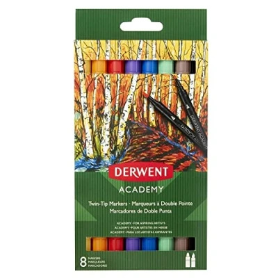 Immagine di DERWENT Academy™ marker a doppia punta Fine / pennello 8pz 98206