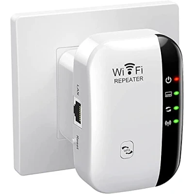 Immagine di leyueyua Ripetitore WiFi Potente per Casa Amplificatore 2023 Più Recente WLAN Extender 300Mbit/s 2.4GHz, Porta LAN, Supporta Modalità Ripetitore/Router/AP