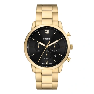 Immagine di Fossil Neutra orologio da uomo movimento Moonphase multifunzione con bracciale in acciaio o cinturino pelle, Nero fumo