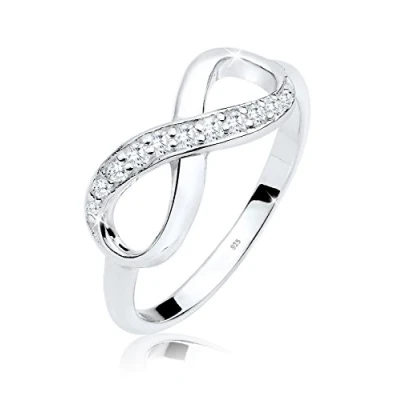 Immagine di Elli Anelli Donne Infinità Simbolo Eternità Tendenza con Cristalli di Zirconia in Argento Sterlino 925