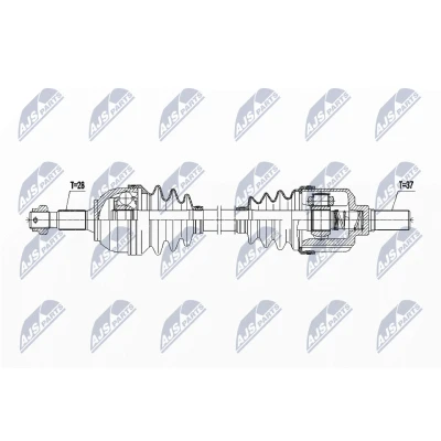 Immagine di NTY NPW CT 141 Albero motore / Semiasse Assale anteriore Sx Trasmissione automatica