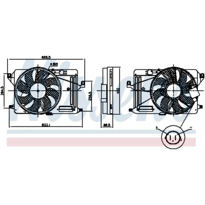 Immagine di NISSENS 85917 Ventola Radiatore 385 12 300 con regolatore integrato FORD: C Max 2, FOCUS 3