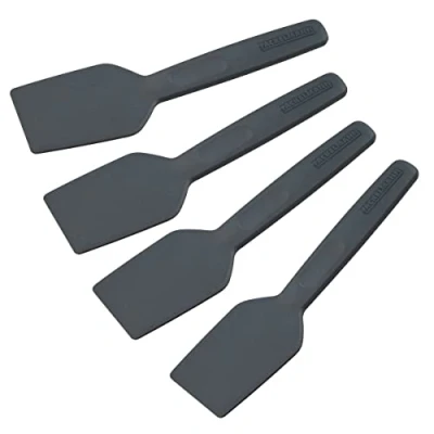 Immagine di Fackelmann Statement Spatola per raclette Set di 4 raschietti con manico ergonomico e vano pollice, cursore raclett in pratico pacchetto da pezzi, circa 15,5 x 1 cm