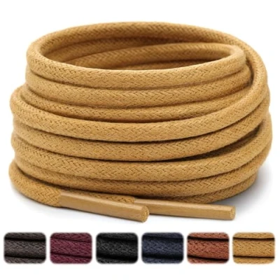 Immagine di Stepace Lacci per Scarpe Cerati [2 Paia] Stringhe Resistenti, 66 135cm Diametro 2.5 3mm Light Brown 135