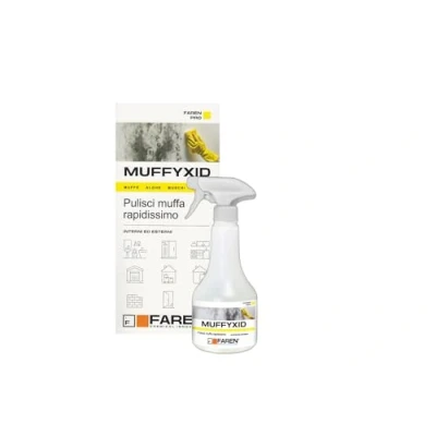 Immagine di Faren MUFFYXID, Rimuovi Muffa, Antimuffa, Pulitore della Muffa ad Azione Rapida, Igienizzante, Elimina rapidamente Muffe, Funghi, Muschi e Alghe, ritarda la ricomparsa, 500ml (1)