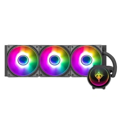 Immagine di Yeyian Sistema di Raffreddamento Liquido AIO per CPU Intel AMD Serie PC Gaming Computer Desktop Silenzioso PWM 3 Ventole ARGB 360mm 2000 RPM (Nuovo 2024)