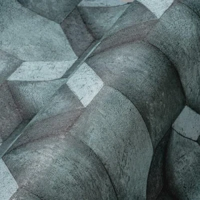 Immagine di A.S. Création effetto cemento blu petrolio THE BOS 388271 Carta da parati in tessuto non tessuto, 3D, 10,05 m x 0,53 m, made Germany