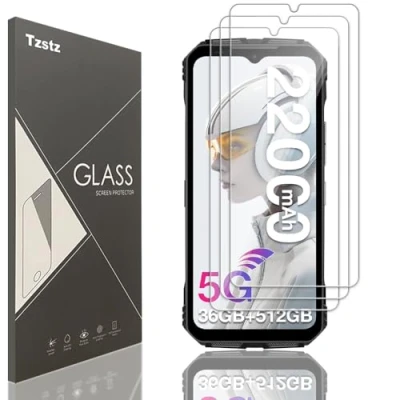 Immagine di Tzstz 3 Pezzi Vetro Temperato Dello Schermo Protector per DOOGEE VMAX/DOOGEE VMAX PLUS 6.58&quot; Durezza 9H Anti Graffio HD Pellicola Protettiva