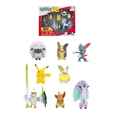 Immagine di Pokémon Bandai 8 Figure Battle Pikachu, Evoli (Eevee), Mospecora (Wooloo), Farfuret (Sneasel), Voltoutou (Yamper), Palarticho (Sirfetch&#039;d), Ponyta (Ponyta), Morpeko PKW0185