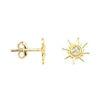 Immagine di SOFIA MILANI Orecchini da Donna in Argento 925 Placcati Oro e con Pietra Zircone a Perno Stella Sole 20554