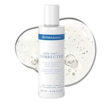 Immagine di DERMAdoctor Calm Cool + Corrected Olio Idratante Detergente, Lozione e Struccante per Pelli Secche, Sensibili o Soggette a Eczema (200 ml)