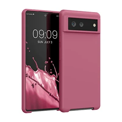 Immagine di kwmobile Cover per Google Pixel 6 Custodia Back Case Smartphone in Silicone TPU Protezione Gommata rosa scuro