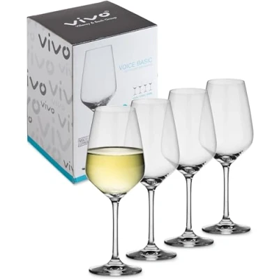 Immagine di Vivo by Villeroy &amp; Boch Group Voice Basic Bicchieri da Vino Bianco, Set 4 Pezzi, 356 ml, Cristallo, Trasparente