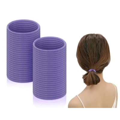 Immagine di SCSpecial Fasce elastiche per capelli 50 pezzi da 2,5 mm Fascette Porta coda di cavallo Viola