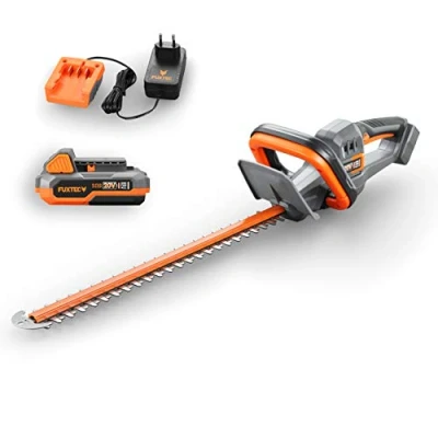 Immagine di Fuxtec Tagliasiepi a Batteria 20V FX E1HS20 Kit incl. e Caricabatterie Lunghezza di Taglio 520mm per Rami Fino 15mm Diametro Una Tutti i dispositivi 20V.