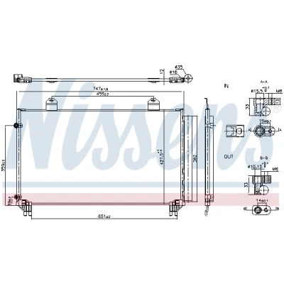 Immagine di NISSENS 940916 Condensatore con essiccatore Alluminio 747 R 134a